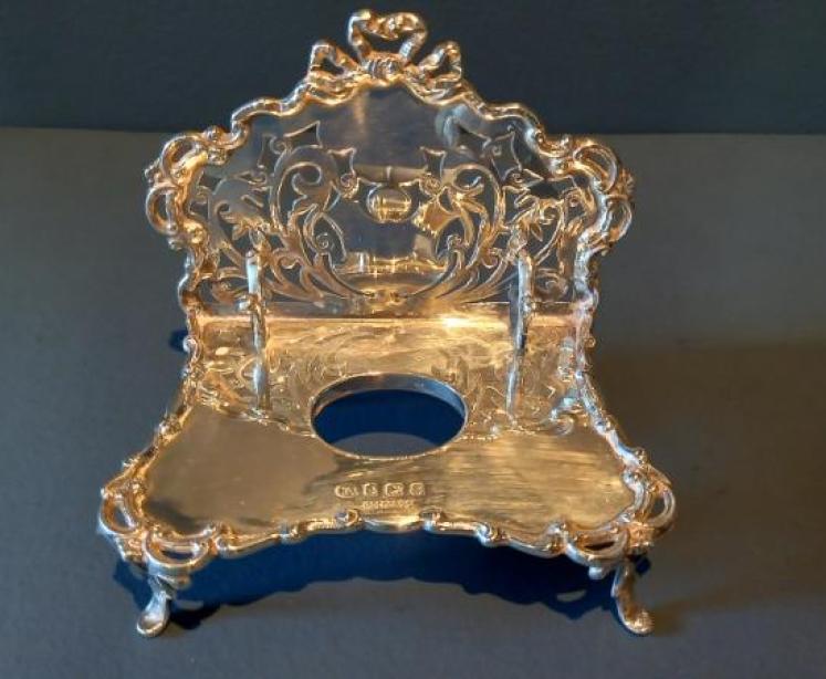 Edwardian Period Silver Pen & Ink Stand - Image 4