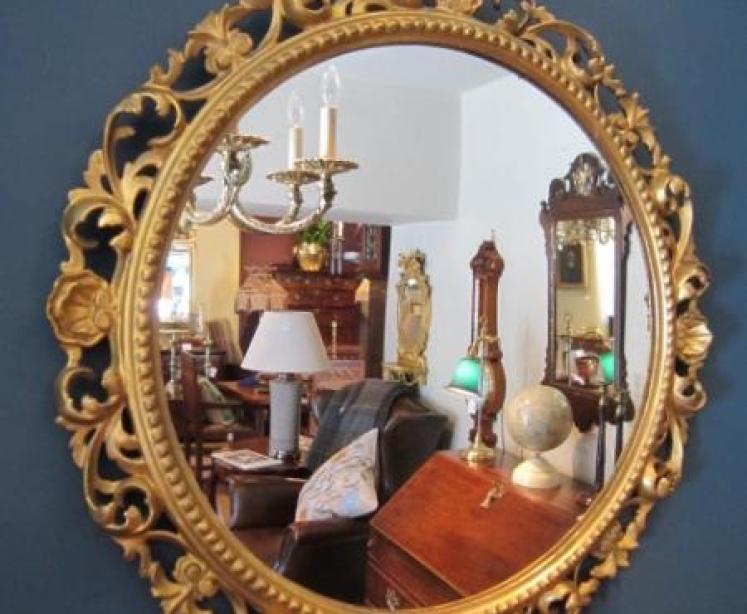 19th Century Florentine Gilt Plaster Wall Mirror - Image 1