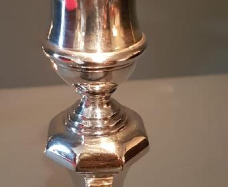 Pair of Fine Quality Cast Silver Candlesticks - Image 4