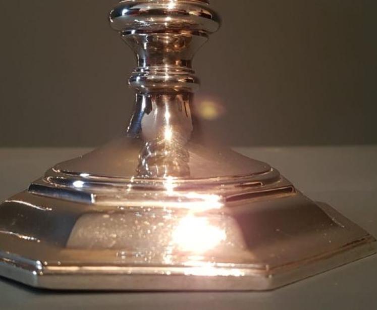 Pair of Fine Quality Cast Silver Candlesticks - Image 5