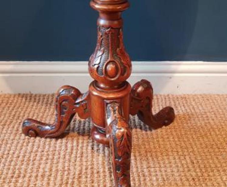 Victorian Burr Walnut Tripod Table - Image 5