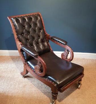 Stylish Regency Reclining Library Chair