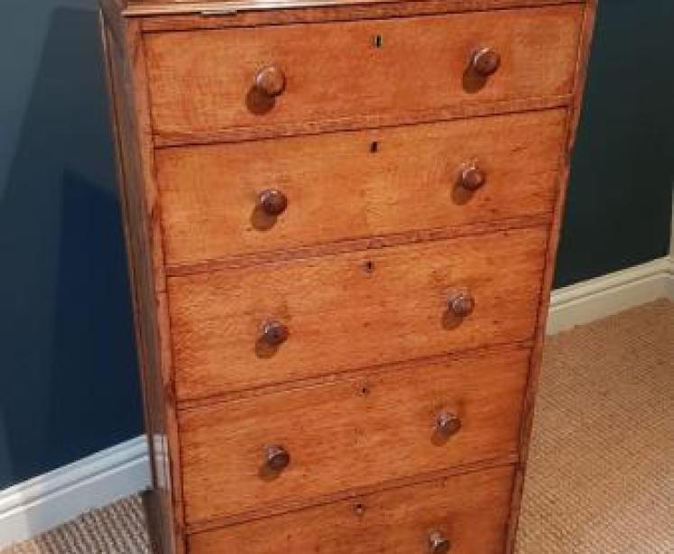 Victorian Oak Gillow 5 Drawer Chest - Image 6