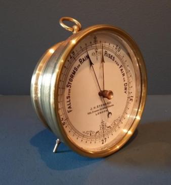 Antique Brass Cased London Marine Barometer