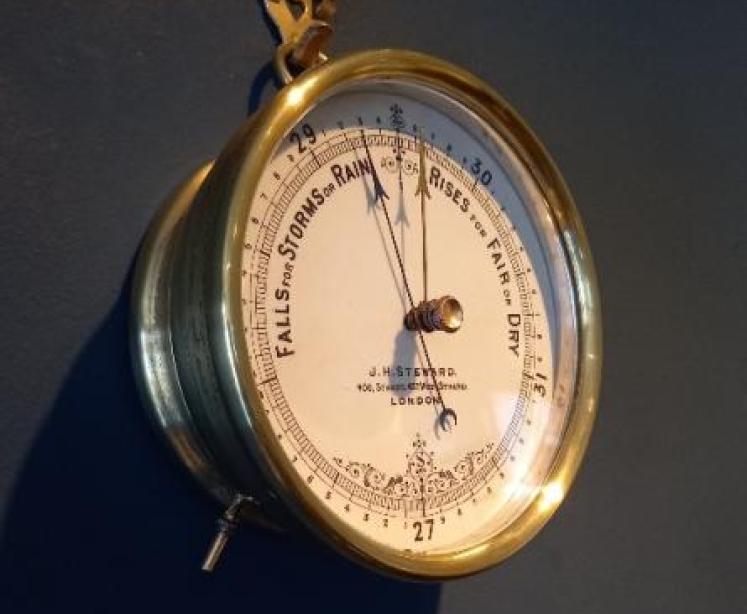 Antique Brass Cased London Marine Barometer - Image 7