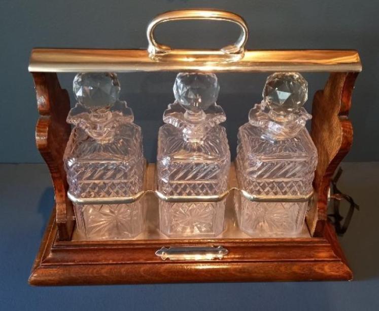 Superb Victorian Three Bottle Tilting Tantalus - Image 1