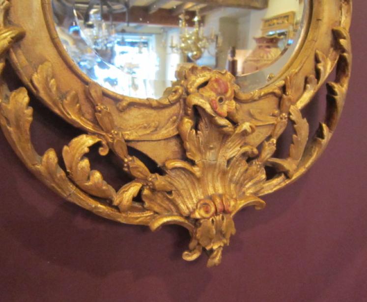 Very Original Early Victorian Gilt Shaped Mirror - Image 3