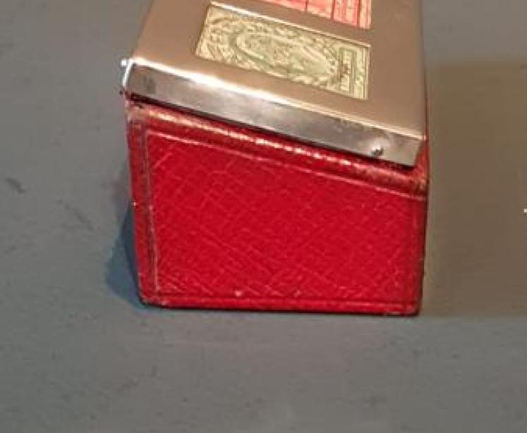 Edwardian Silver and Red Leather Stamp Box - Image 6