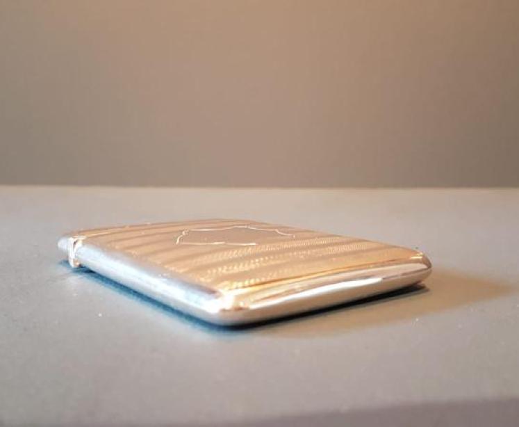 Edwardian Silver Engine Turned Card Case - Image 2