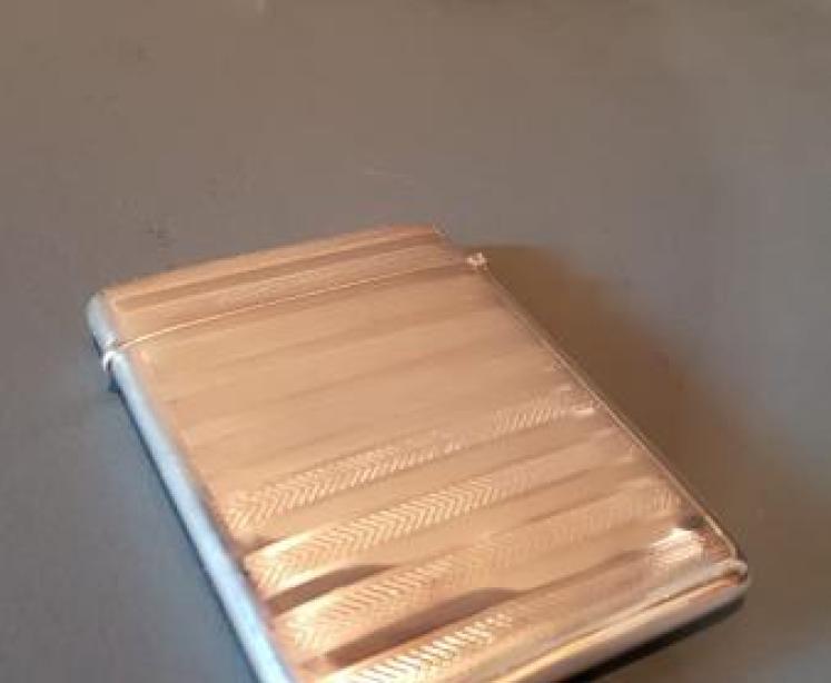 Edwardian Silver Engine Turned Card Case - Image 7