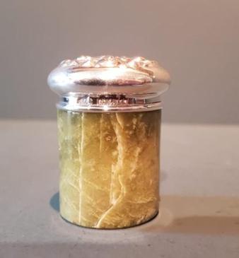 Edwardian Silver and Connemara Marble Jar 