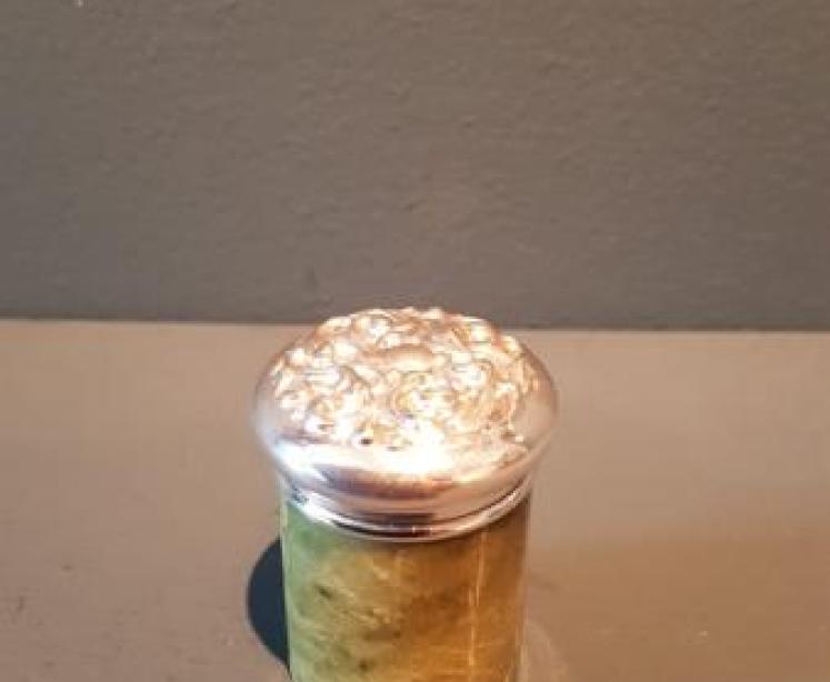 Edwardian Silver and Connemara Marble Jar  - Image 2