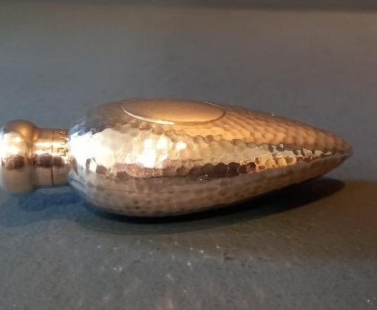 Antique Silver Planished Travelling Scent - Image 6