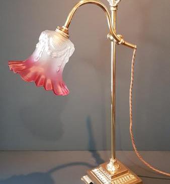 Edwardian Brass Rise and Fall Lamp