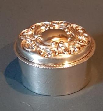 Victorian Embossed Silver Pill Box