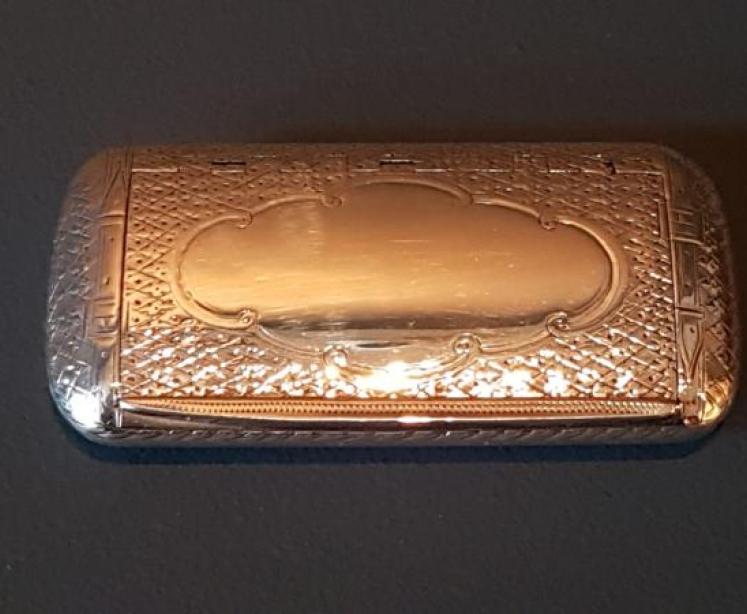 Engraved Silver Pocket Snuff - Image 1