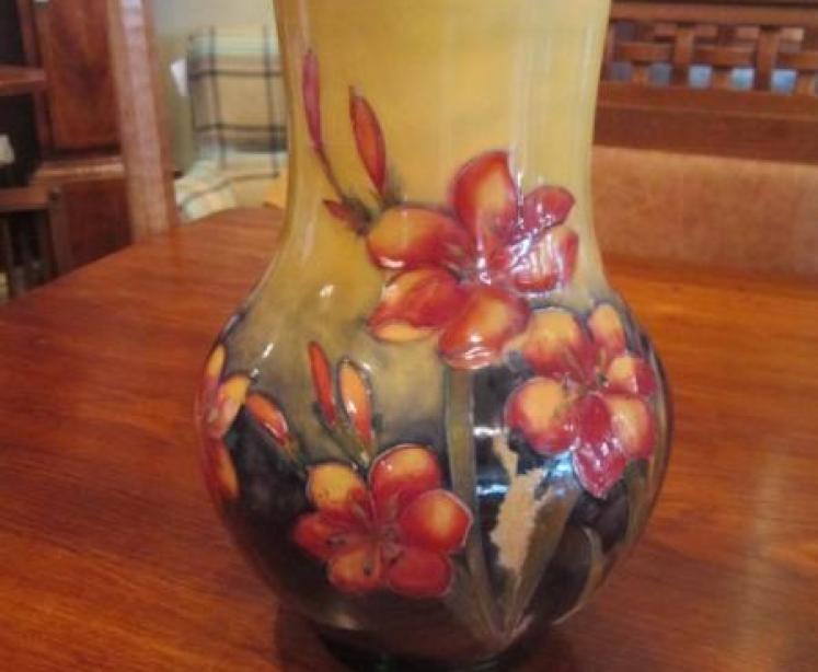 Impressive Moorcroft Freesia Yellow Top Vase - Image 1