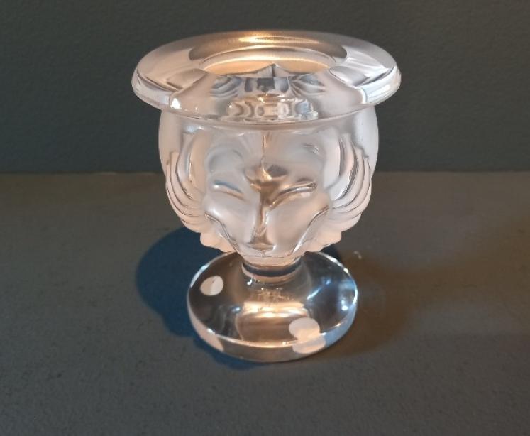Lalique Opalescent Lion Mask Vase - Image 6