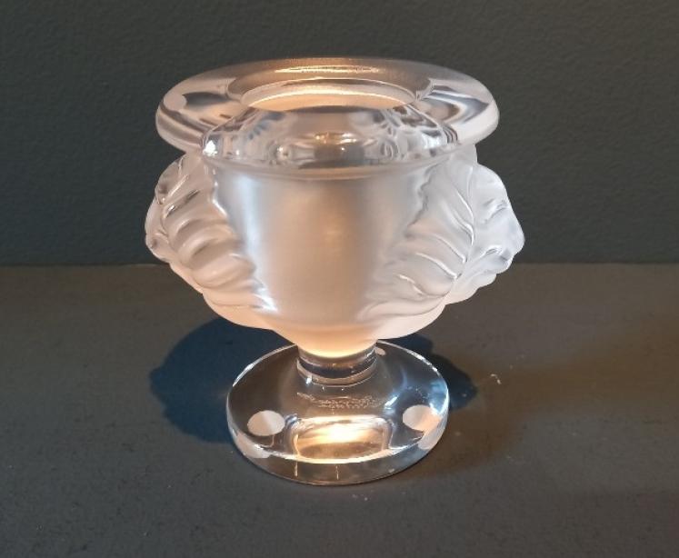 Lalique Opalescent Lion Mask Vase - Image 7
