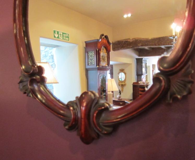 Decorative Mid Victorian Mahogany Oval Mirror - Image 2