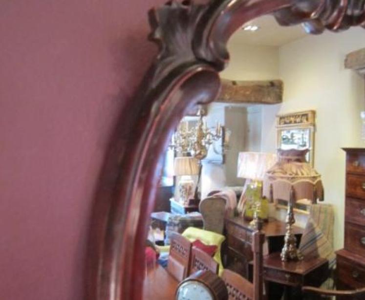 Decorative Mid Victorian Mahogany Oval Mirror - Image 4