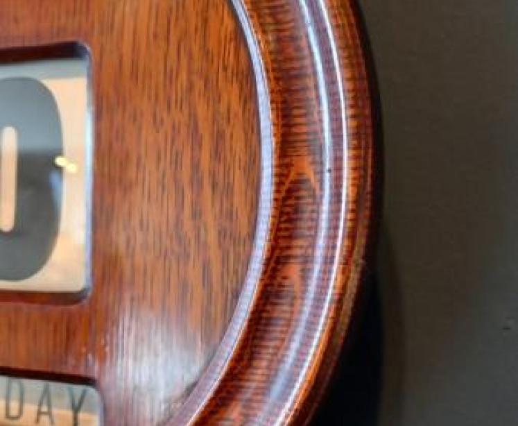 Large Antique Polished Oak Perpetual Wall Calendar - Image 4