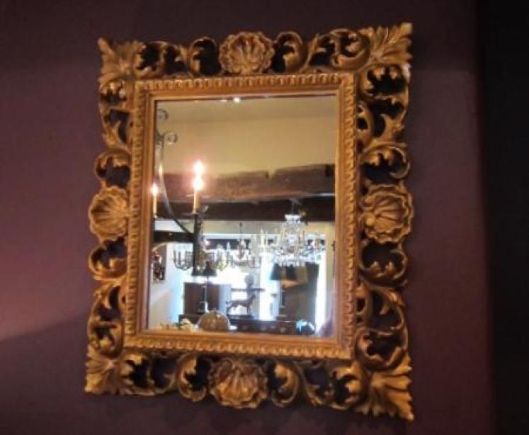 Decorative 19th Century Plaster Gilt Rococo Mirror - Image 1
