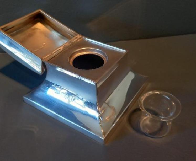 Antique London Silver Desktop Inkstand - Image 4