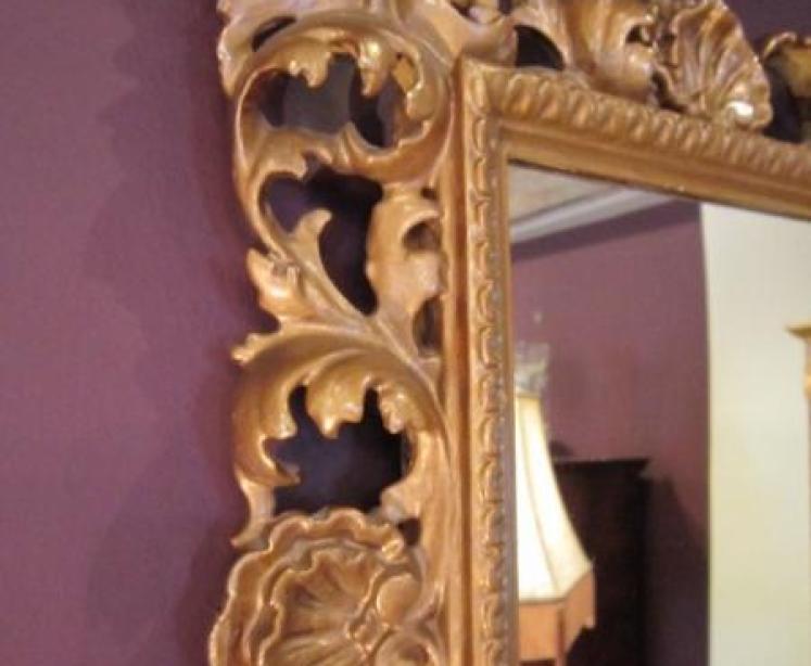 Decorative 19th Century Plaster Gilt Rococo Mirror - Image 3
