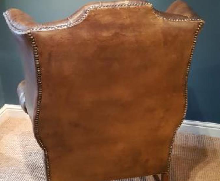  Leather Wing Back Arm Chair - Image 2