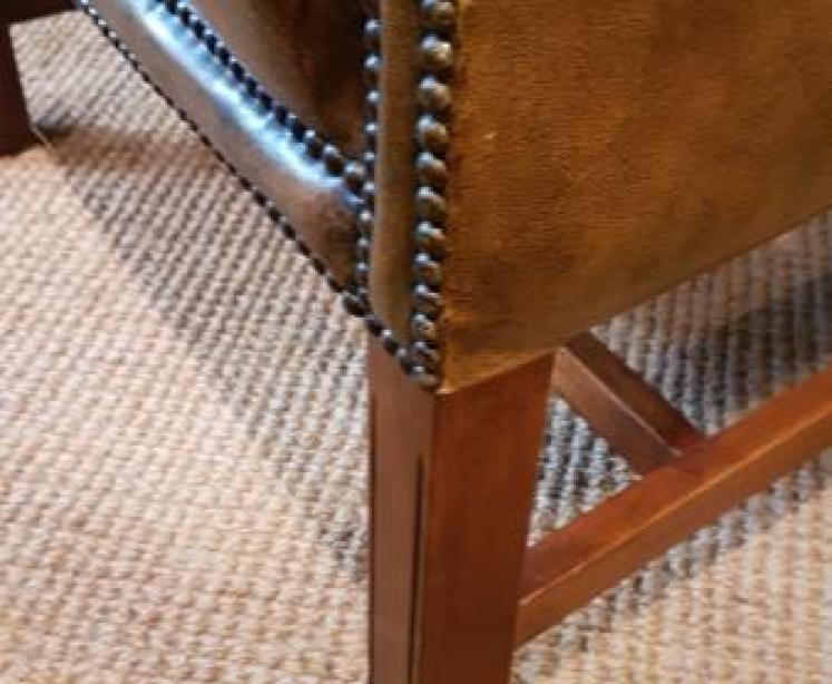  Leather Wing Back Arm Chair - Image 4