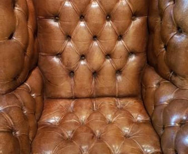  Leather Wing Back Arm Chair - Image 6
