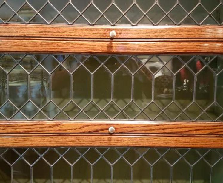 Edwardian Oak Sectional Five Tier Library Bookcase - Image 3