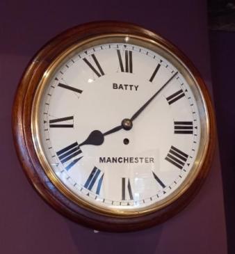 Antique Mahogany Manchester Fusee Wall Clock