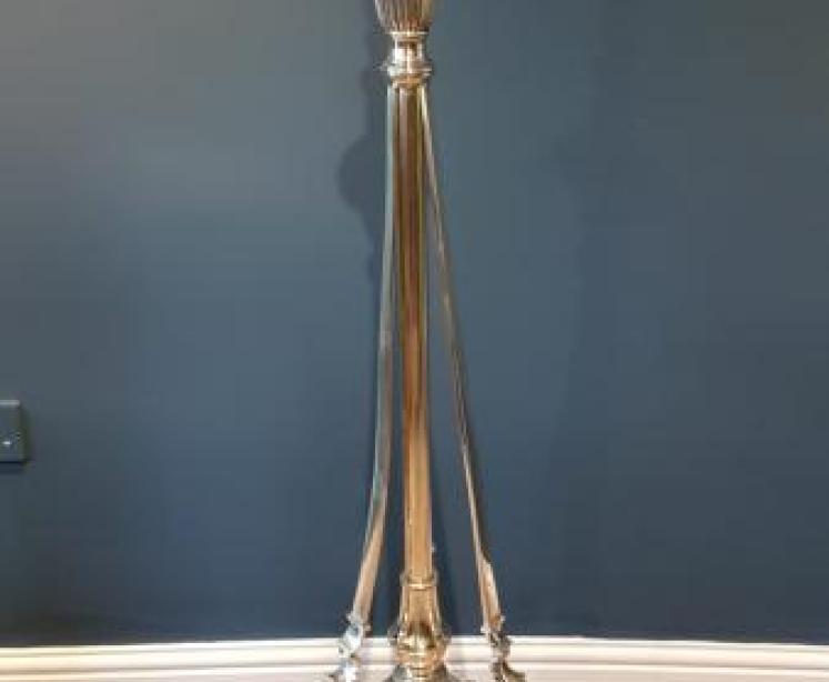 Victorian Brass Rise and Fall Lamp Standard - Image 1