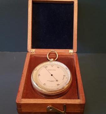 Large Victorian period Short & Mason Campaign Barometer in Case