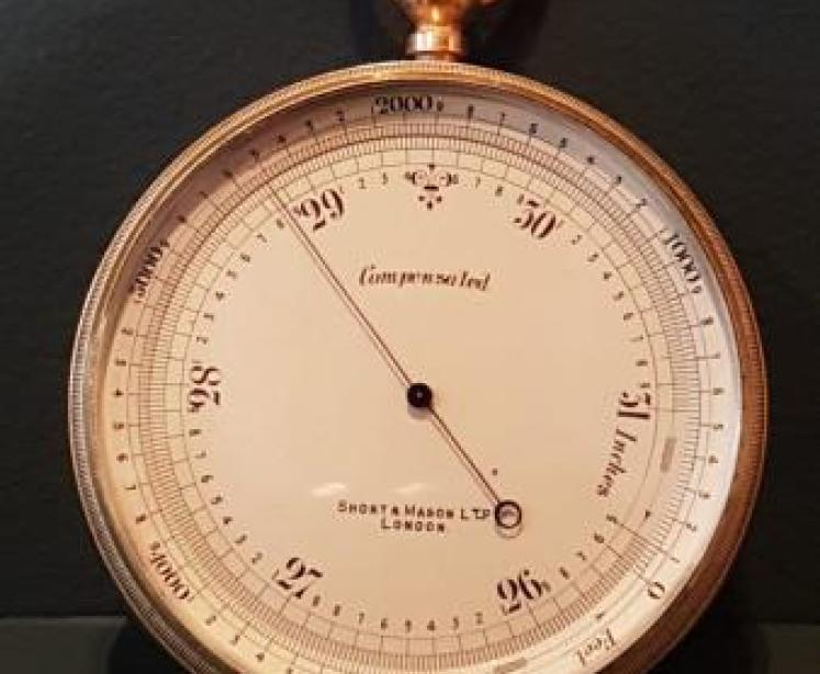 Large Victorian period Short & Mason Campaign Barometer in Case - Image 2