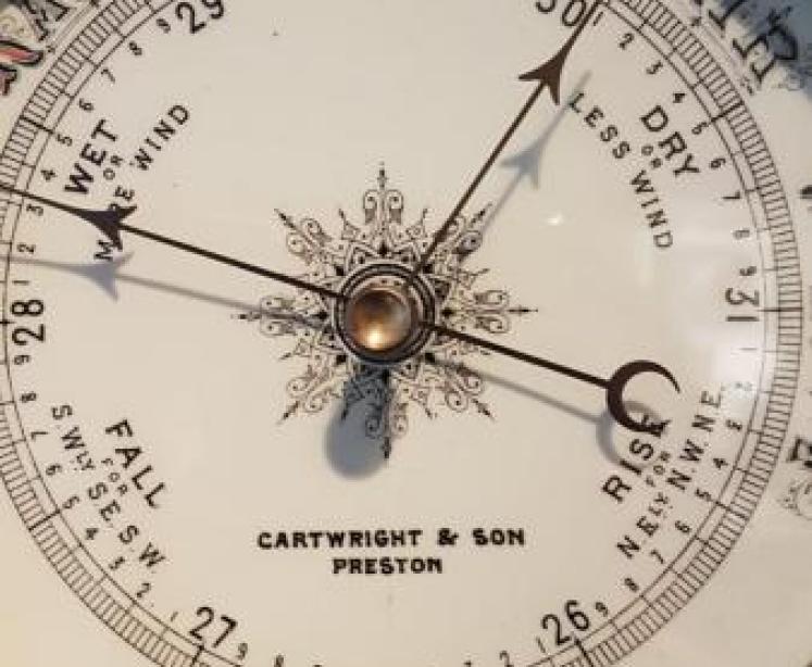 Large Antique Preston Porcelain Dial Barometer - Image 3