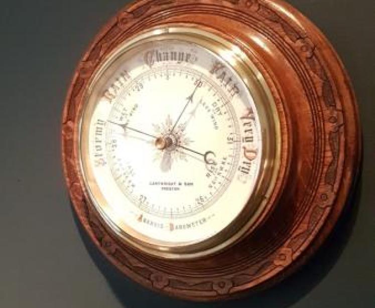 Large Antique Preston Porcelain Dial Barometer - Image 5