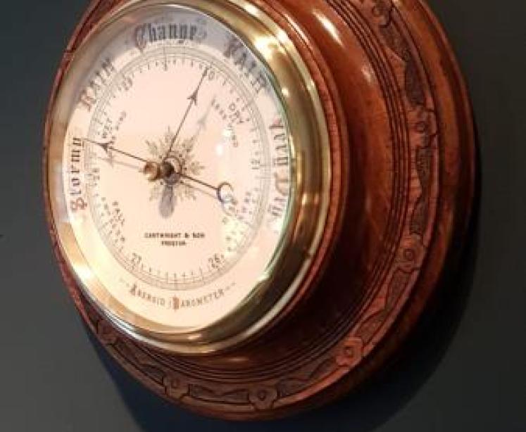 Large Antique Preston Porcelain Dial Barometer - Image 6