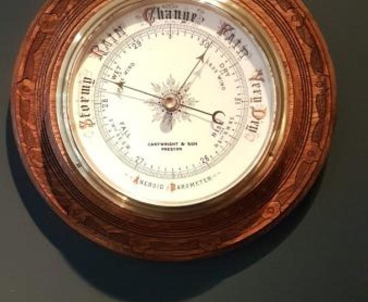 Large Antique Preston Porcelain Dial Barometer - Image 7