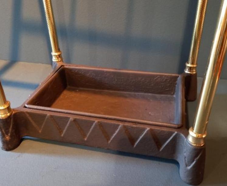 Antique Cast Brass Six Section Stick Stand - Image 5