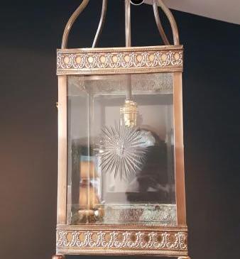Edwardian Brass Framed Lantern