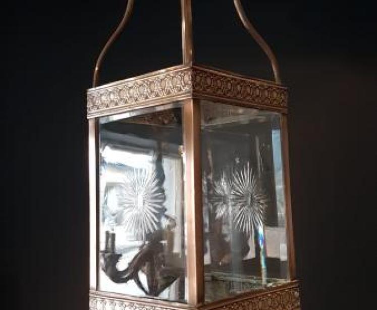 Edwardian Brass Framed Lantern - Image 7