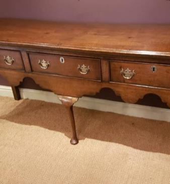 George II Oak Three Drawer Dresser