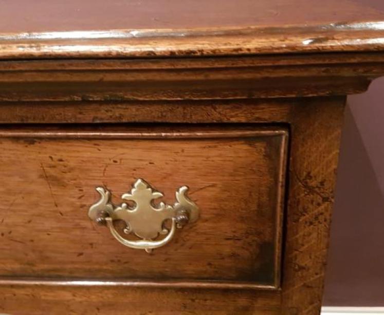 George II Oak Three Drawer Dresser - Image 4