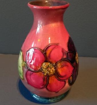 Moorcroft Flambe Glazed Hibiscus Vase