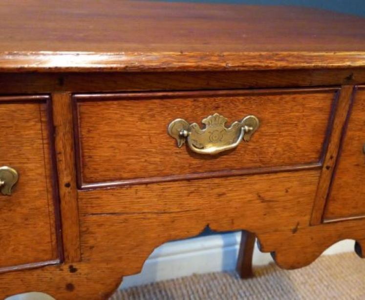 George II Period Oak Cabriole Leg Lowboy - Image 6