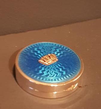 Superb Silver and Enamel Pill Box