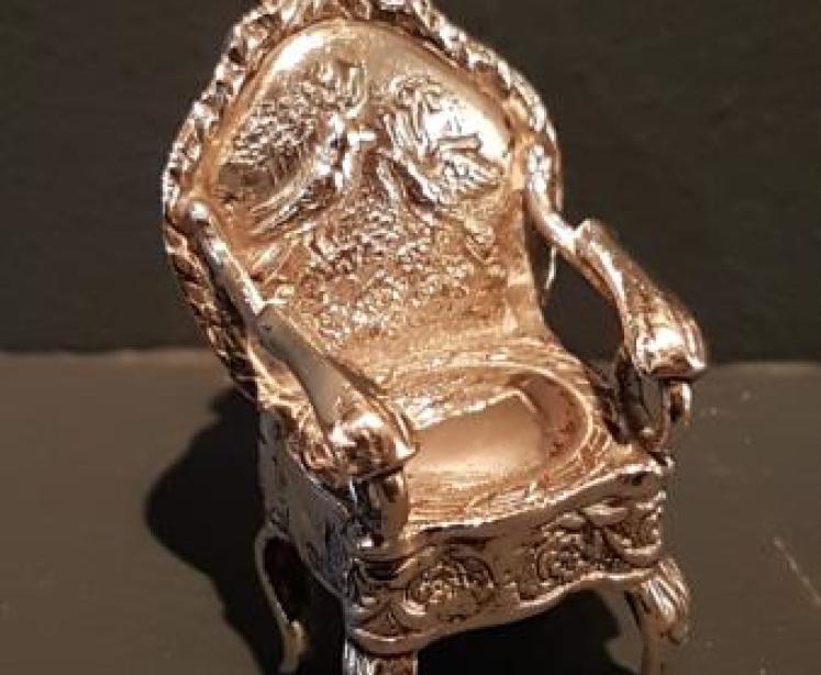 Russian Silver Miniature Arm Chair - Image 1